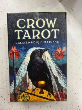 Crow Tarot Deck by MJ Cullinane - Black with Blue & Yellow Artwork
